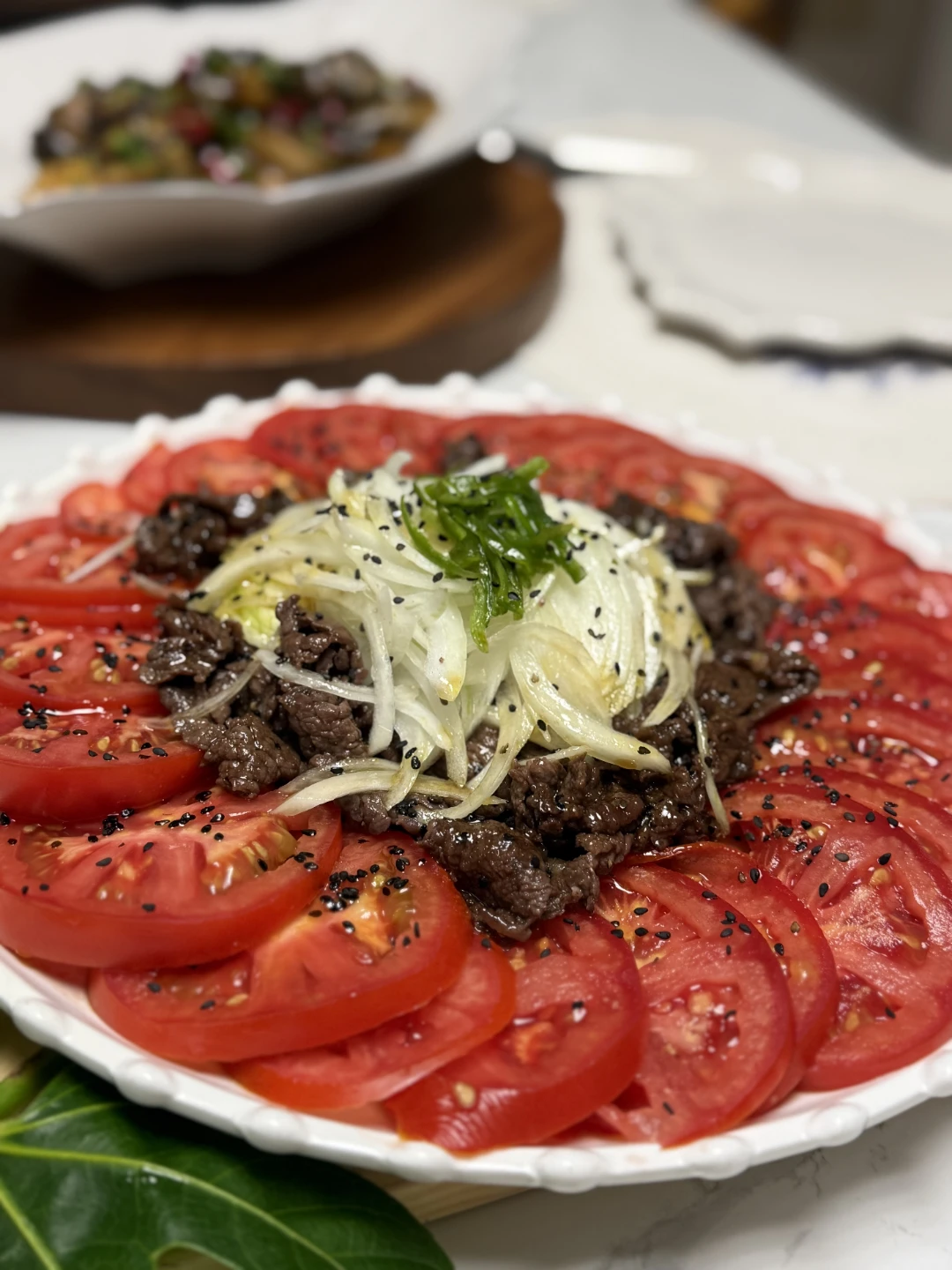 토마토 소고기 요리
